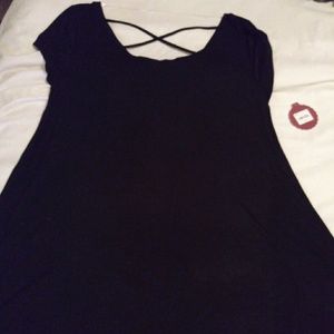 Black cris cross swing dress